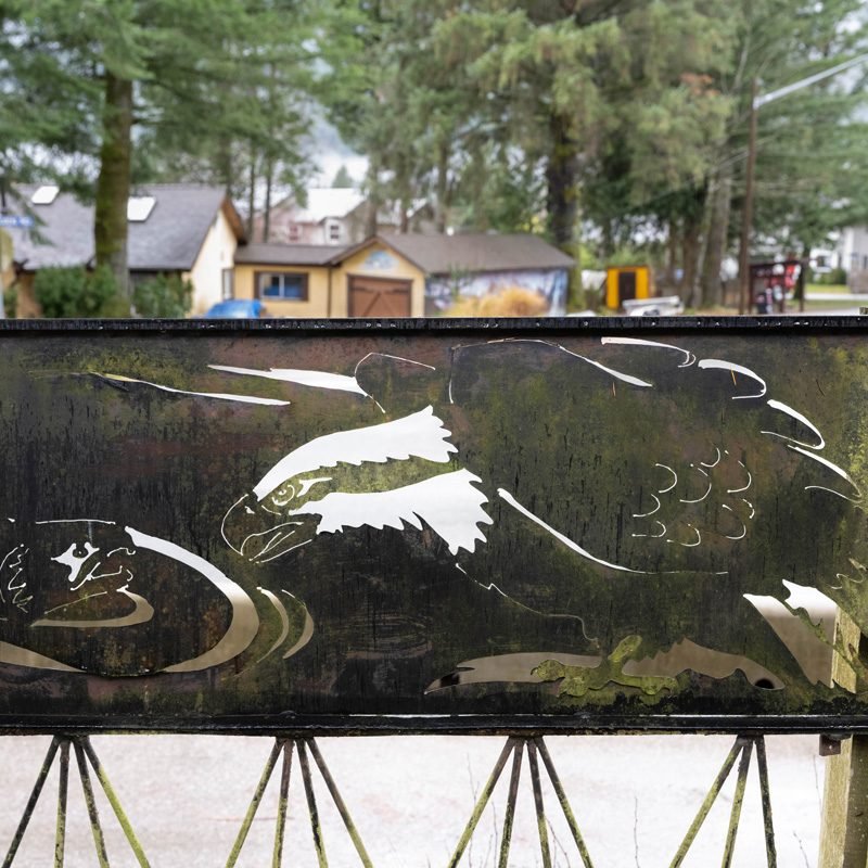 Squamish Public Art Eagle And Salmon Fence Christina Nick BR9 800x800
